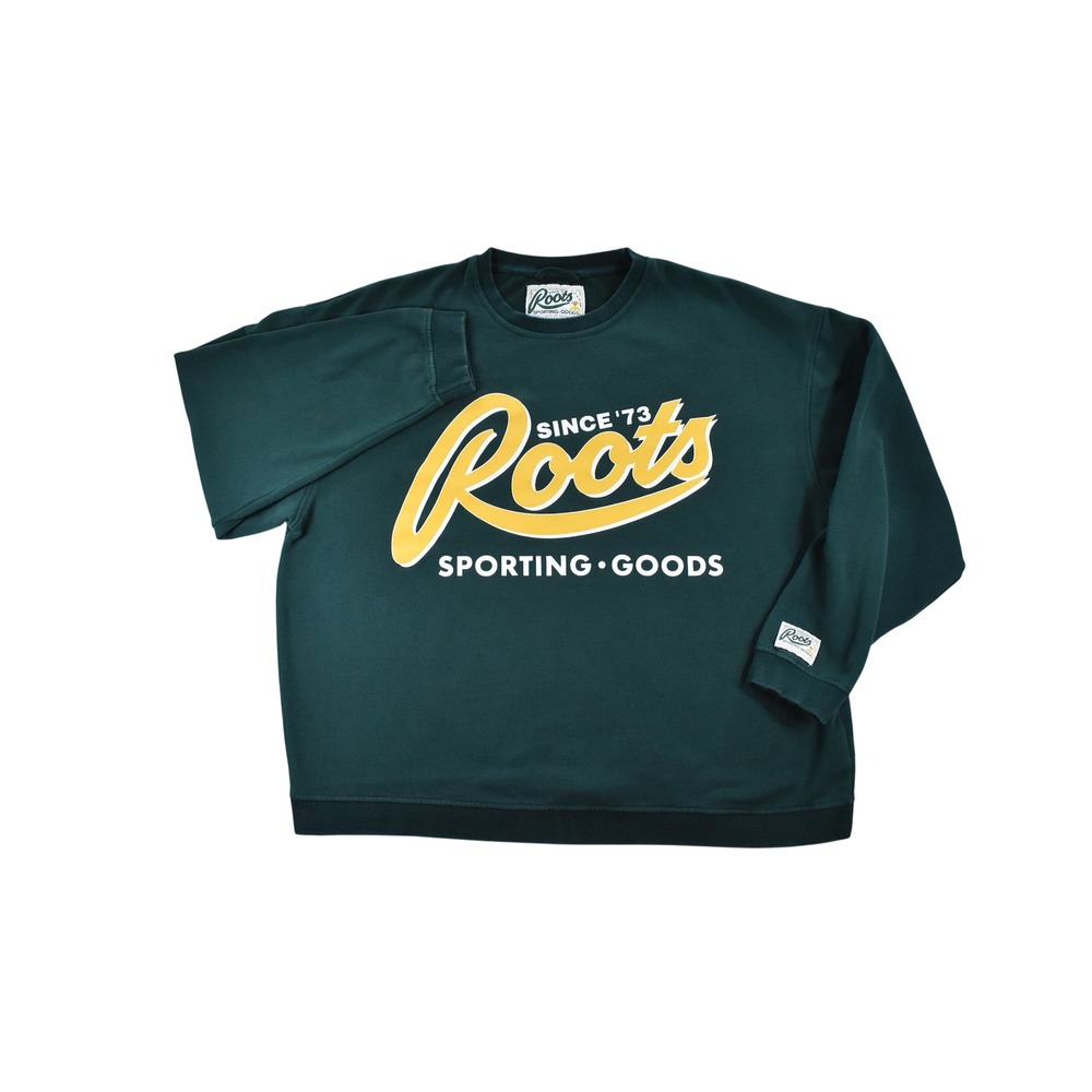 Roots Sporting Goods Sweatshirt Green 50 Years Anniversary Graphic Mens L XL